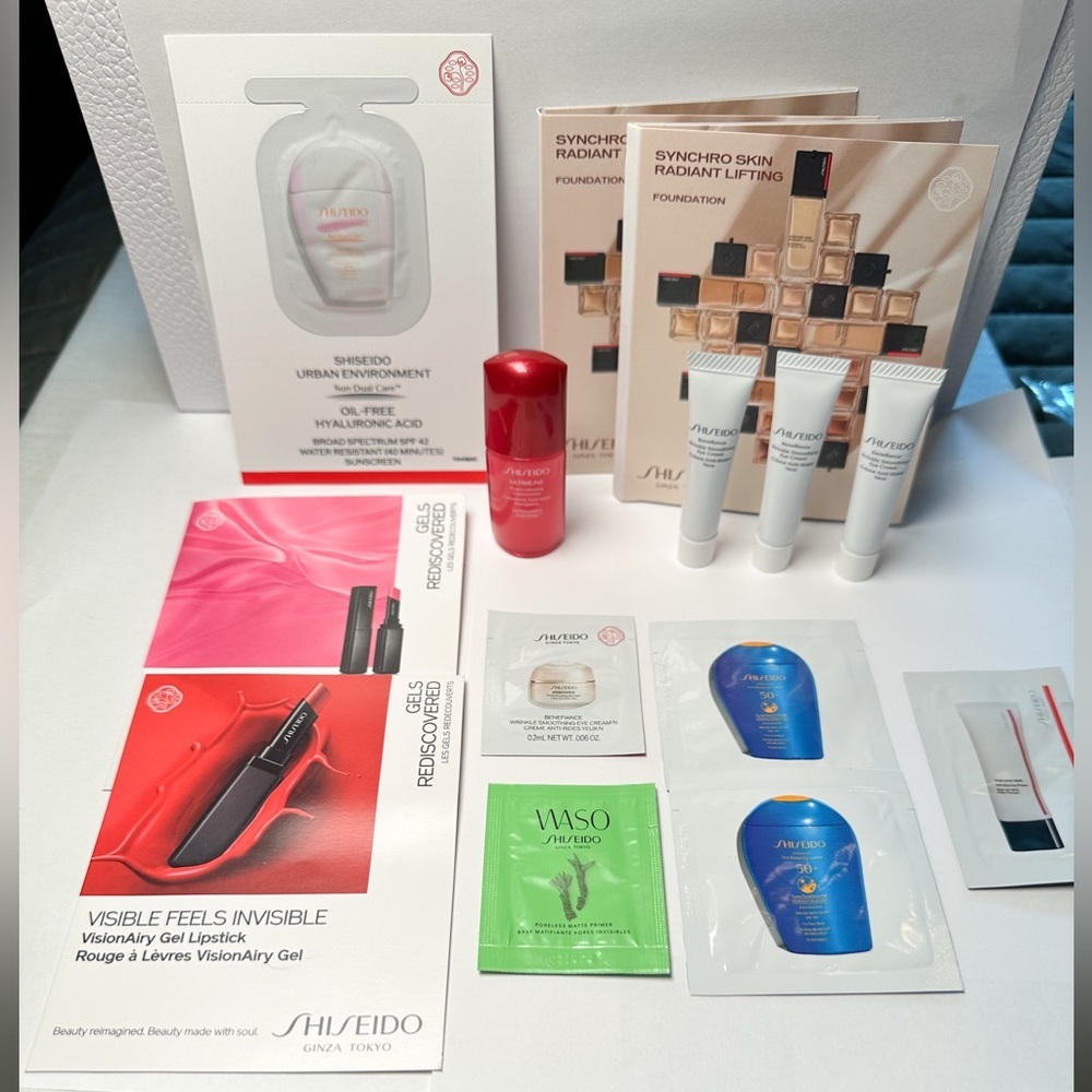 🆕 14pc SHISEIDO Skincare & Makeup Set w/ Serum, Sunscreen, Foundation & Lip